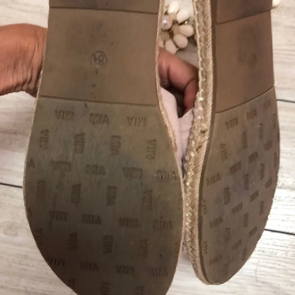 Mia Kensi blush bow slides Espadrilles size 8.5